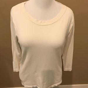 August Silk brand blouse cream color