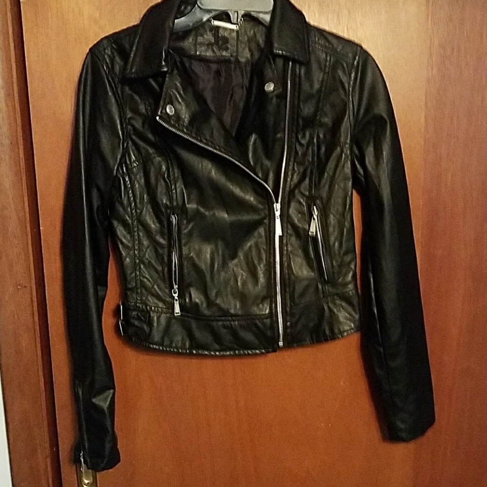 Black faux leather jacket