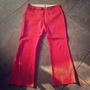 Boot cut red trousers