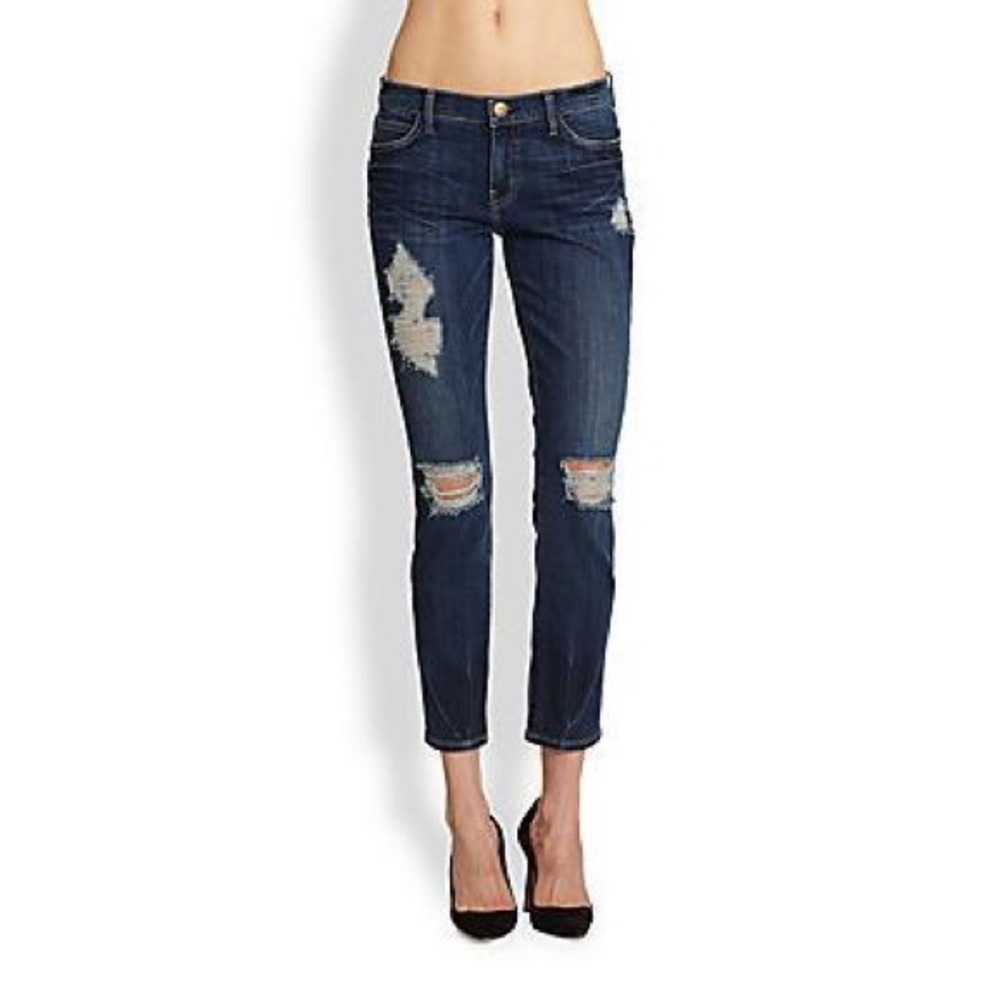 Current/Elliott The Stiletto Distressed Denim - Picture 1 of 4