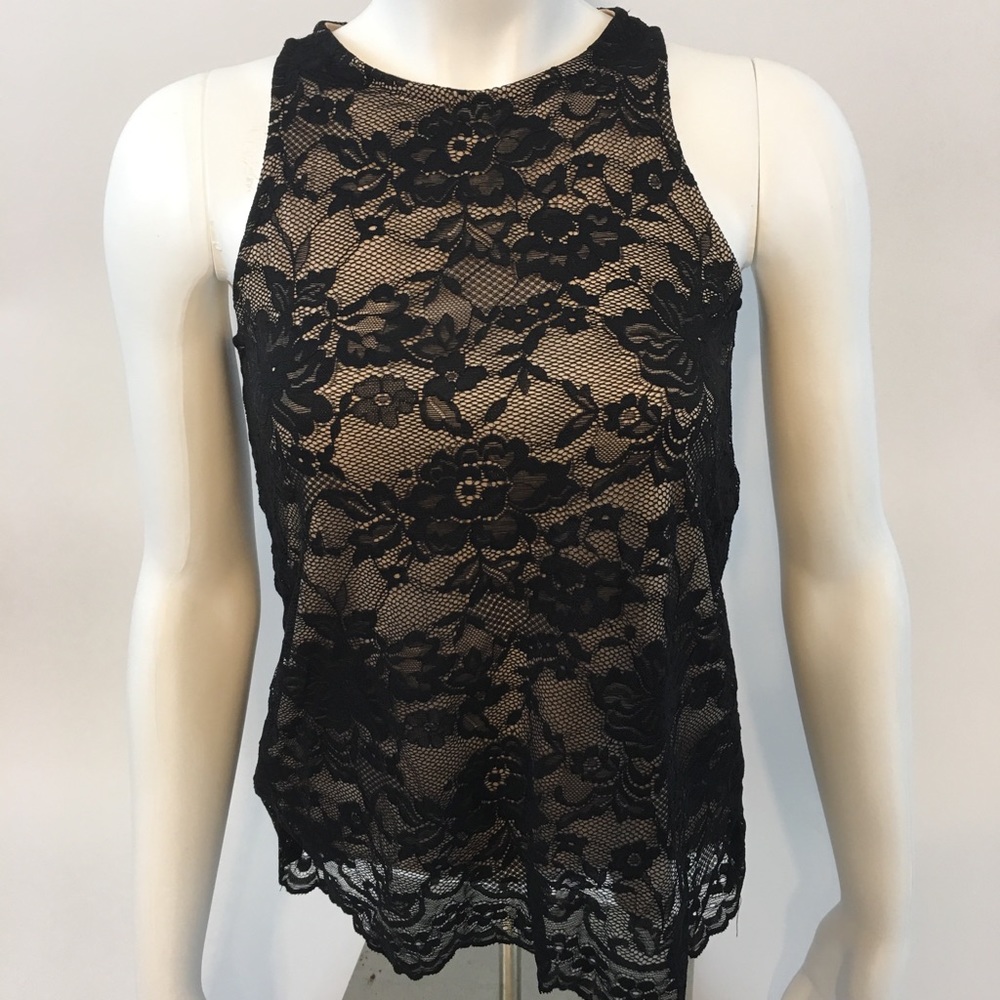 Rue 21 women’s lace tank cami style shirt black xs