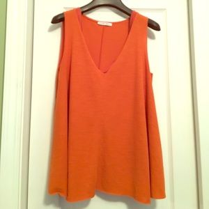 ZARA orange sleeveless v-neck top