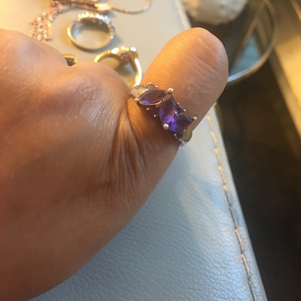 925 sterling silver purple stone