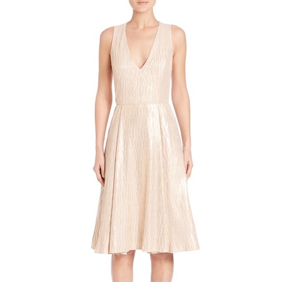 NWT Alice + Olivia Mindee Beige Faux Suede Dress - Picture 6 of 6