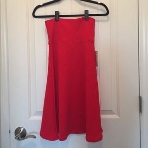 Xs solid red lularoe azure skirt