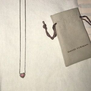 David Yurman pink heart diamond necklace