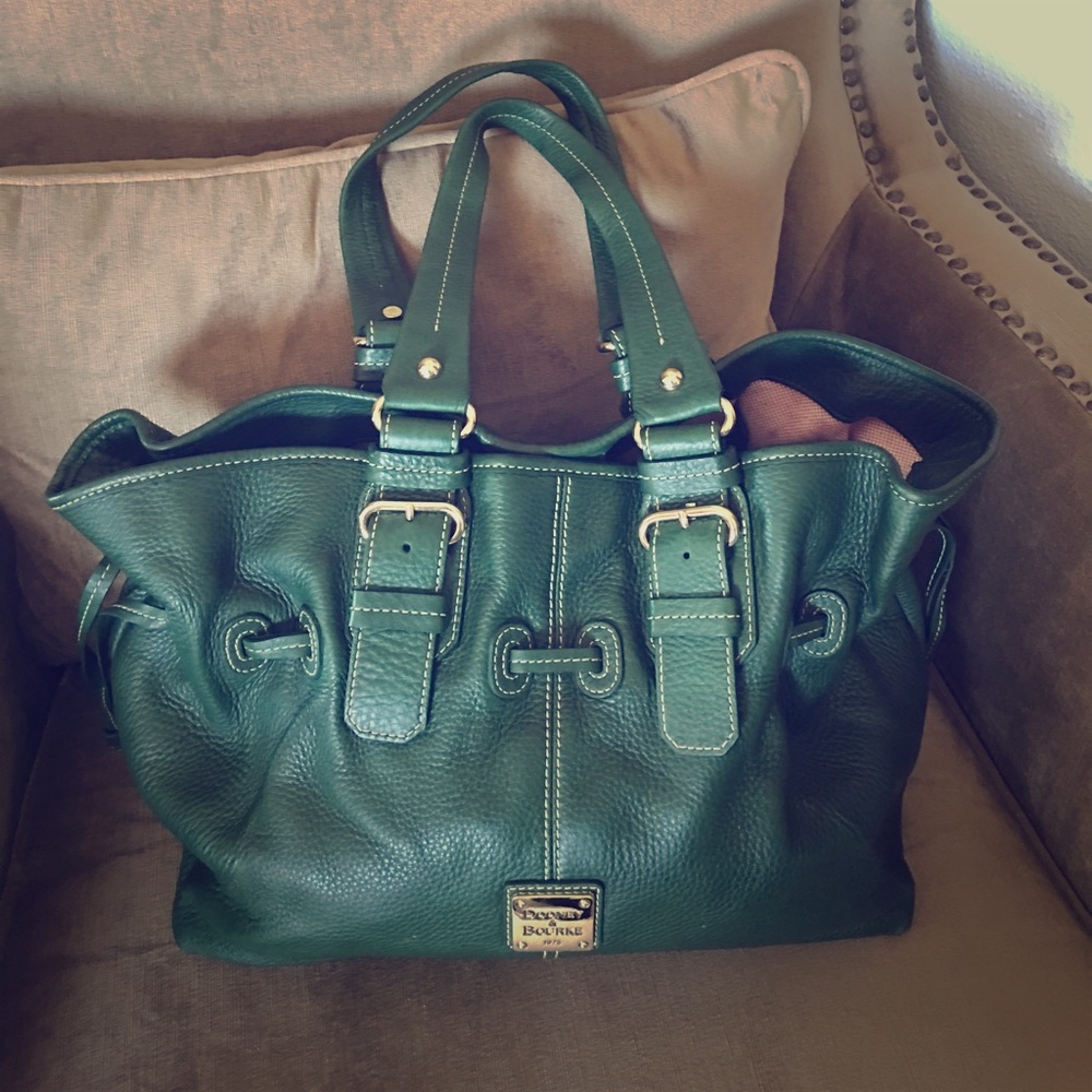 Authentic Dooney and Bourke Green/Pink Handbag