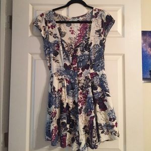 Blue Floral Romper