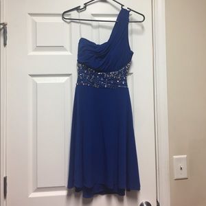 Royal blue prom semi formal dress