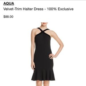AQUA black halter dress Bloomingdales