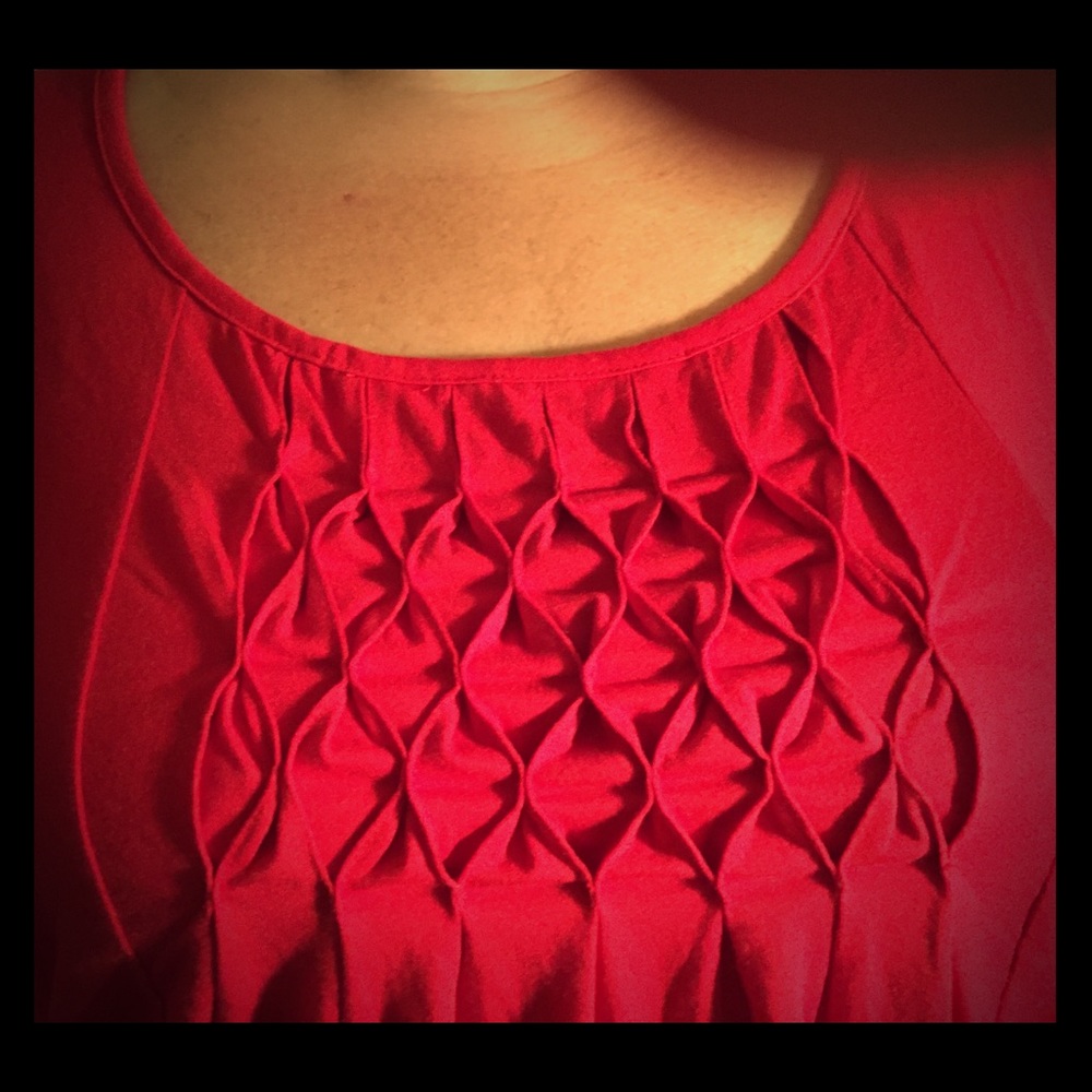 Adorable Long sleeve, ruched top red tee JMS SZ 4X