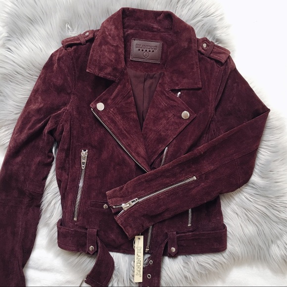 Blank NYC Jackets & Blazers - BLANKNYC Burgundy Morning Suede Moto Jacket
