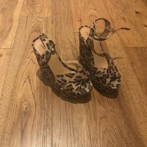 Leopard print wedges