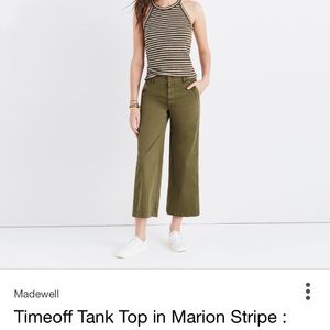 Madewell olive striped tank