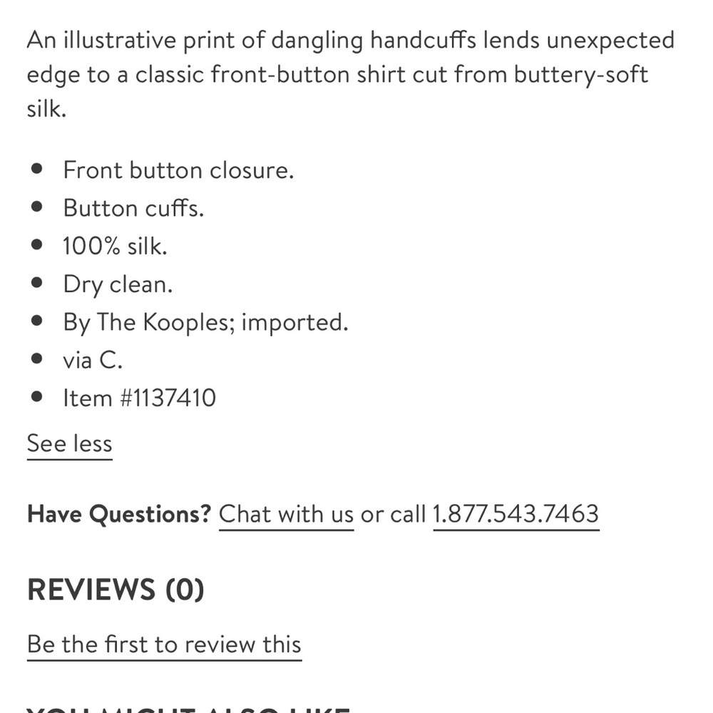 The Kooples Handcuff Print Silk Button Down
