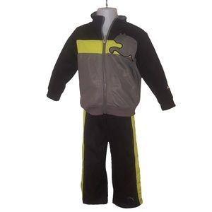 Puma Black and Lime Green Matching Athletic Set