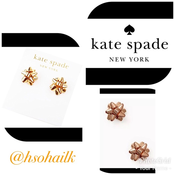 kate spade Jewelry - KS rosegold bourgeois bow earrings