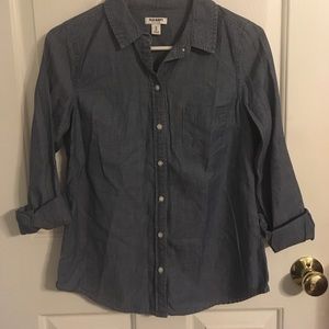 Blue boyfriend button up