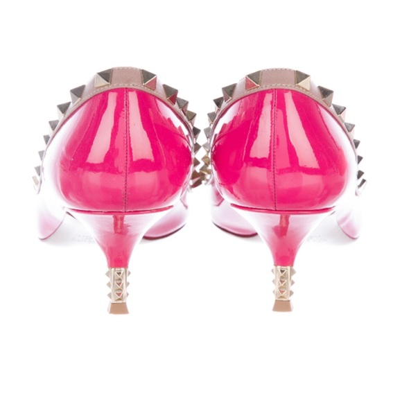 ✨Rare & Hard to find VALENTINO Rockstud Hot Pink Pumps Heels Shoes - Picture 4 of 6