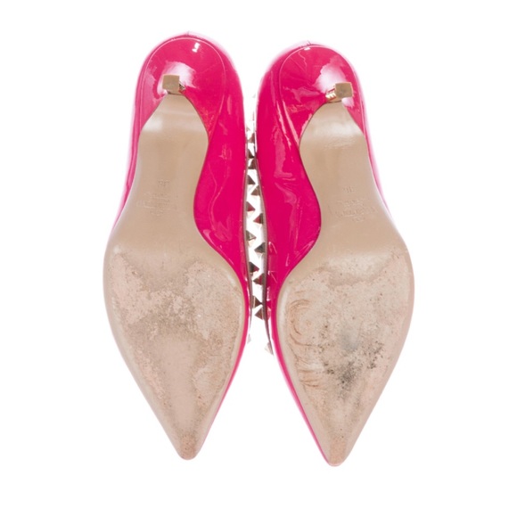 ✨Rare & Hard to find VALENTINO Rockstud Hot Pink Pumps Heels Shoes - Picture 5 of 6