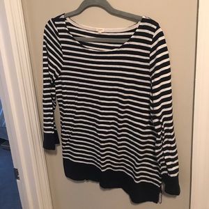 J. Crew Navy and White Stripe long sleeve top