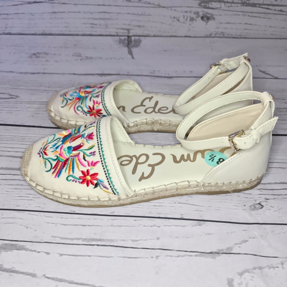 Sam Edelman Beige Jemmie Embroidered Espadrilles - Picture 2 of 5