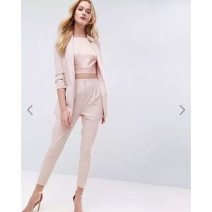 baby pink cigarette pants