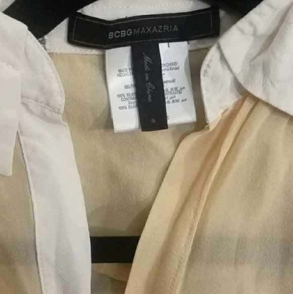 BCBGMaxAzria Emma Hi-Lo silk chiffon w.color block - Picture 2 of 6