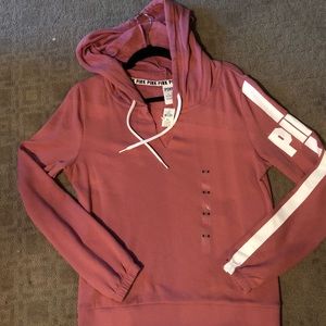 PINK dusty rose pull-over hoodie
