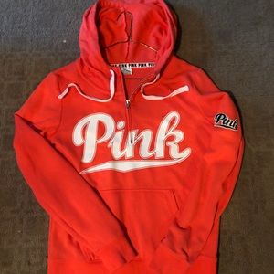 PINK 3/4 zip hoodie