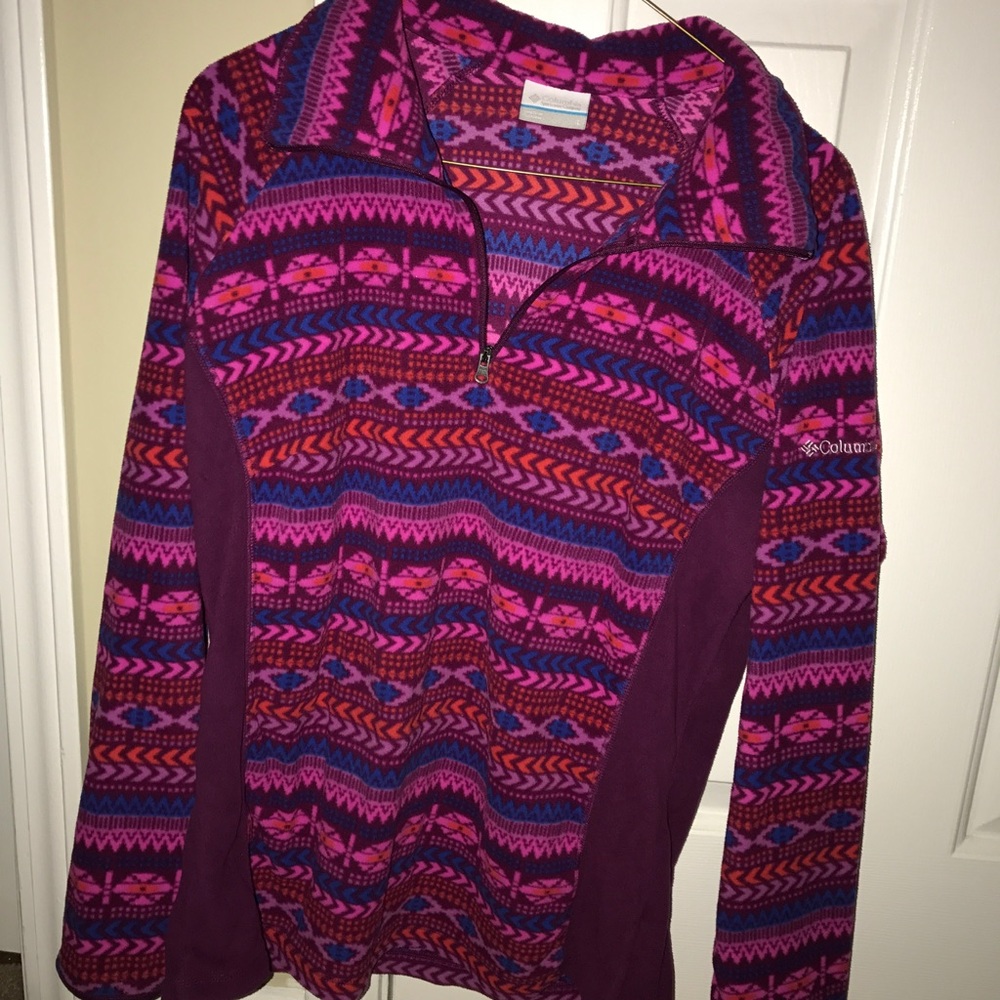 Aztec pink patterned Columbia pullover