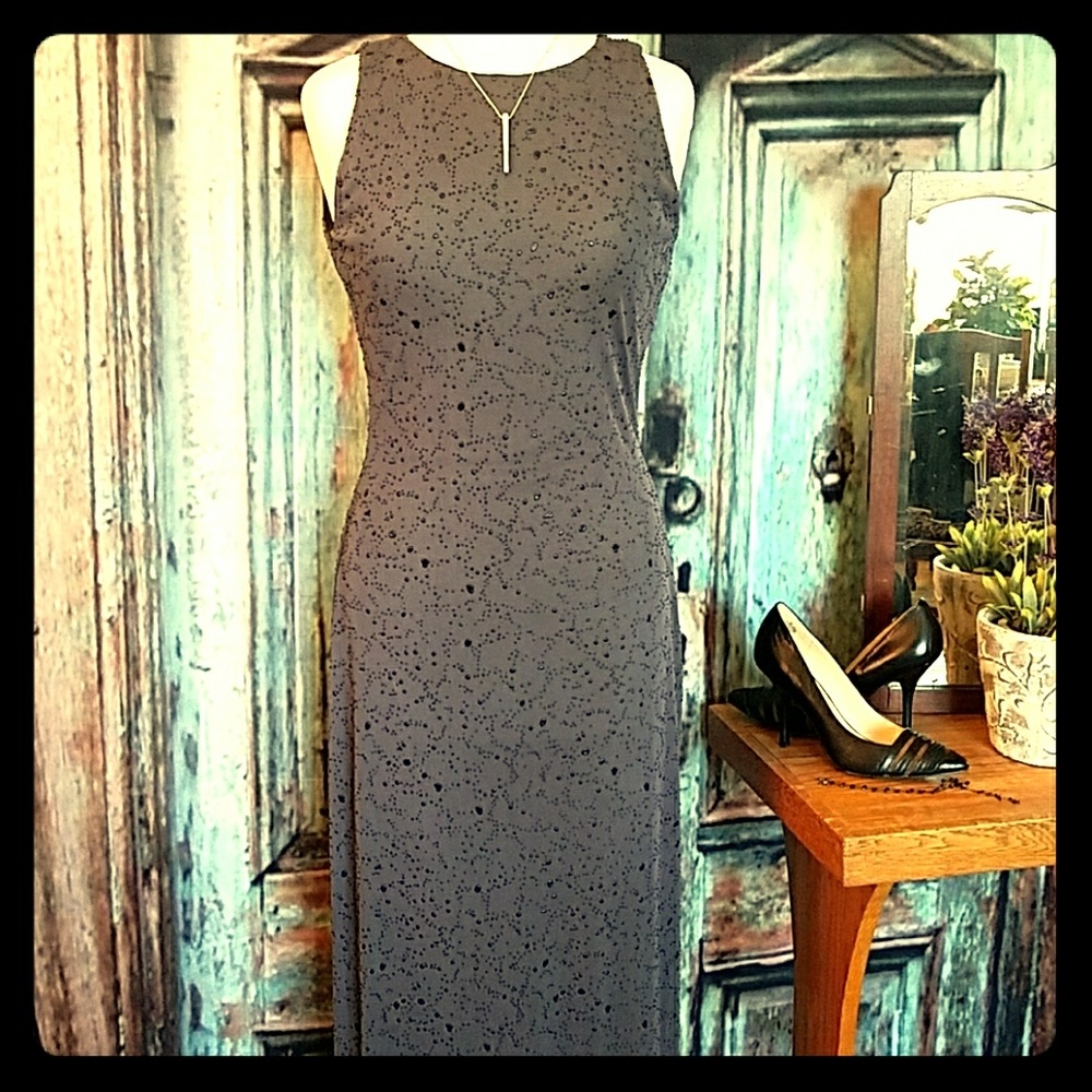 Mg Apparel Made in USA Steel Gray Maxi Dress