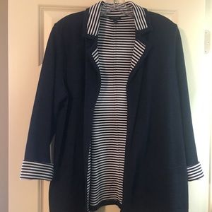 Talbots Navy Cotton Knit Jacket