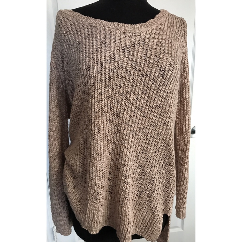 NEW! Plus Size Slouchy Tan Sweater