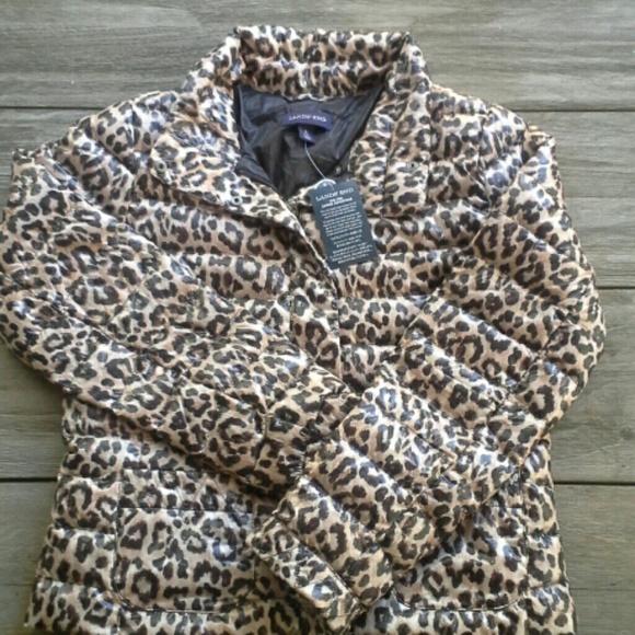 lands end leopard coat