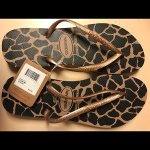 New Havaianas Flip Flops Rose Gold