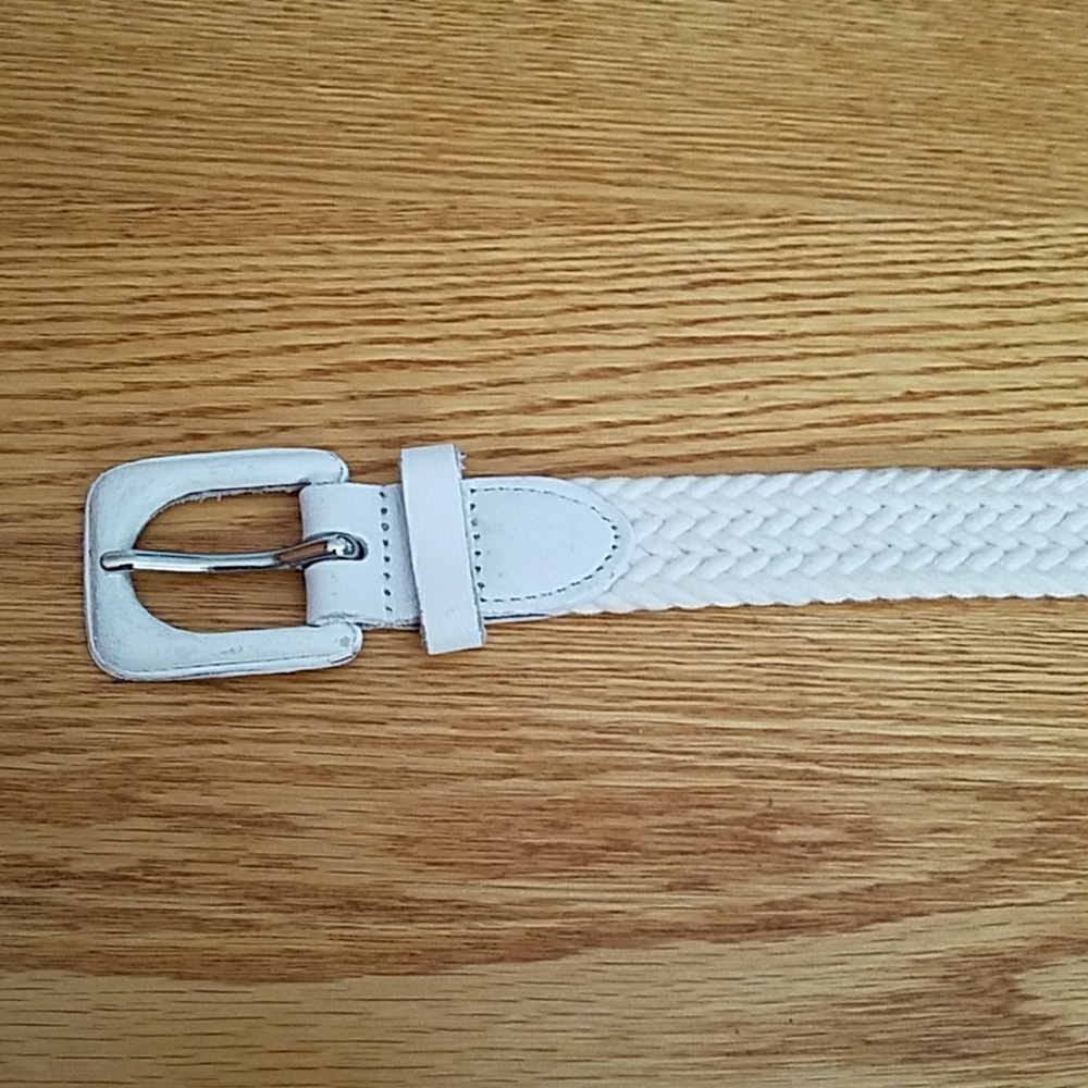 Creamy white braided cotton belt