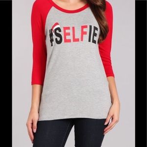 #SELFIE Christmas raglan tee