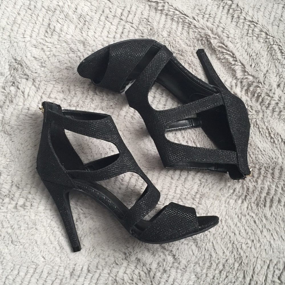 Maripe Black Shimmer Heels