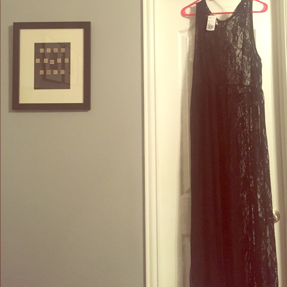 Black lace formal dress