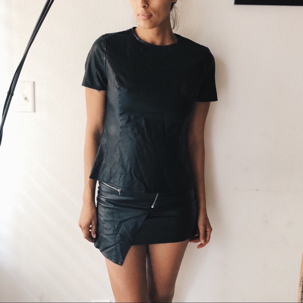 Pleather top black never worn