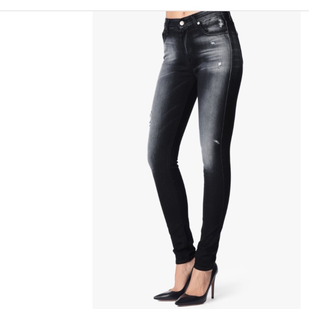 Slim Illusion High Waist Skinny Jeans Icy Black 26