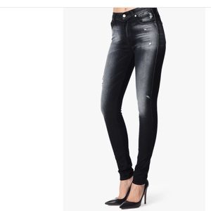 Slim Illusion High Waist Skinny Jeans Icy Black 26