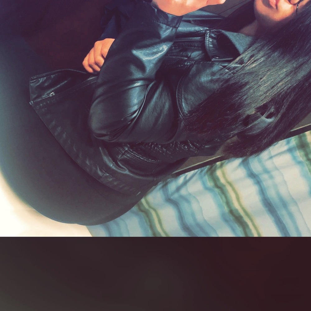 Black leather jacket