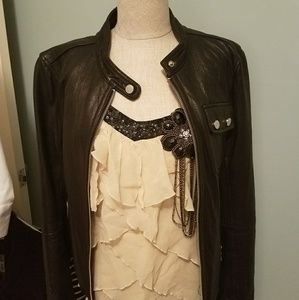 Leather moto jacket
