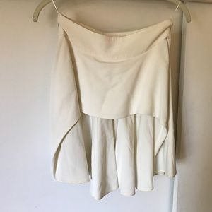 Alexander McQueen white skirt, pleated back