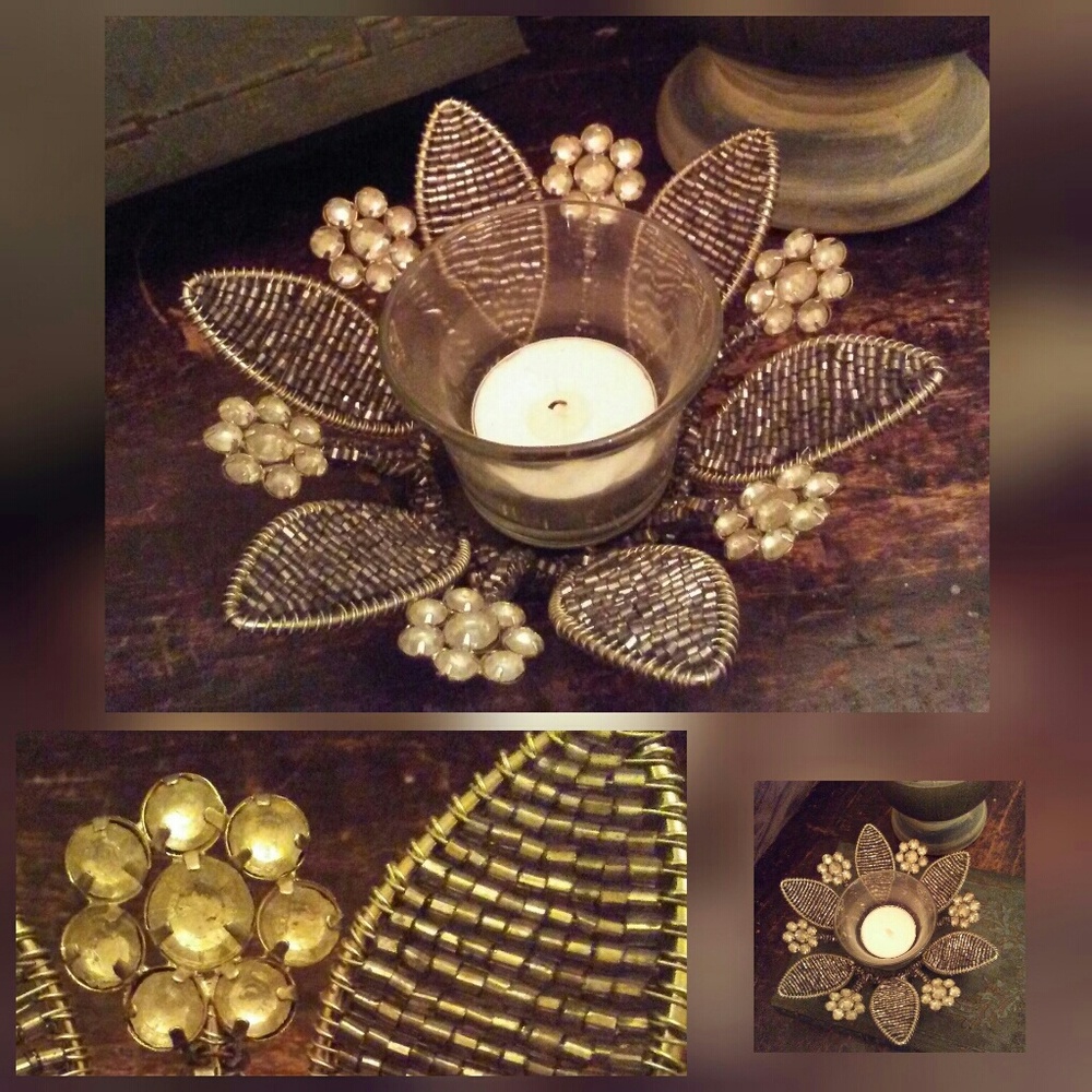 Cute Beaded Candle Holder