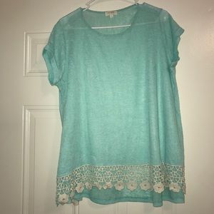 Mint Boutique Top With Lace Detail