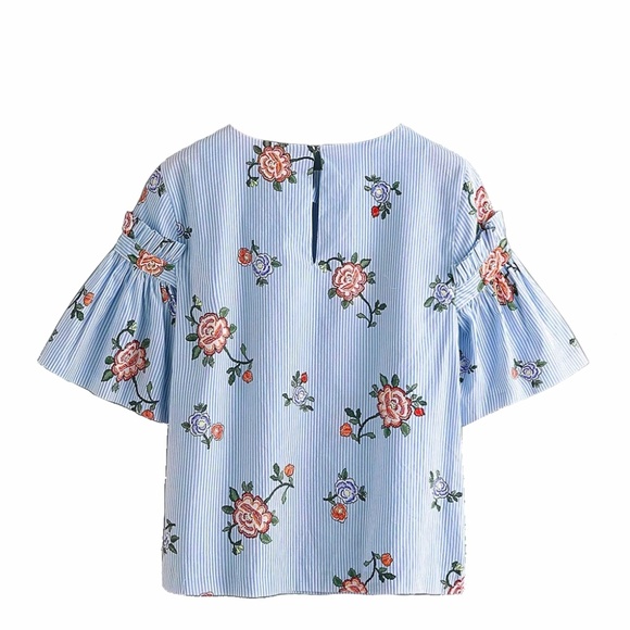 LAST ONE! Floral faux embroidered ruffle sleeve - Picture 2 of 2