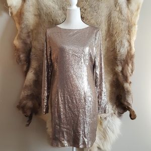 Gold Sequin Mini Dress Size L